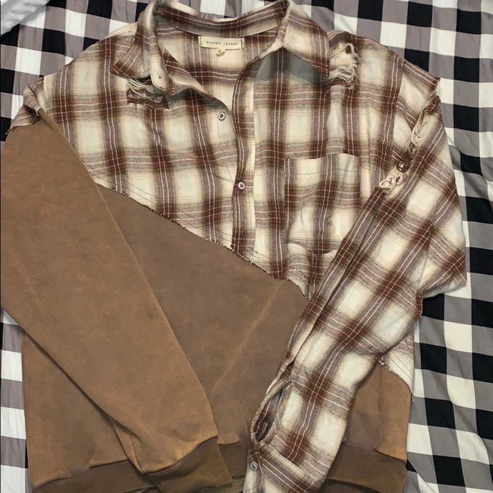 Half Flannel half sweatshirt